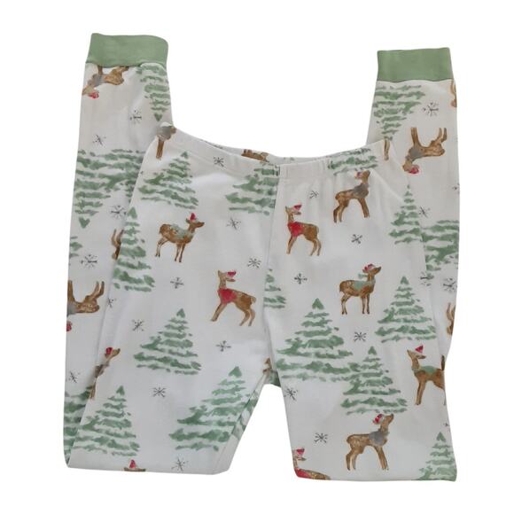 Burts Bees Kids 10 Pajama Set Christmas Reindeer Forest White Organic Cotton - Picture 4 of 12